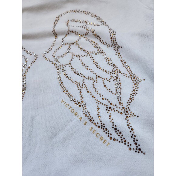 Victoria's Secret Sequin Wings White Zip Up Hoodie Supermodel Essentials White L - Picture 13 of 14